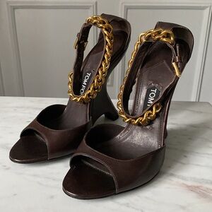 ARCHIVAL Tom Ford Iconic Chain Sculptural Wedge Sandals